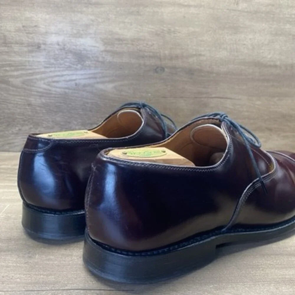 Allen Edmonds Park Avenue Cap Toe Oxfords Mens‎ 10 D5675 Burgundy Leather USA